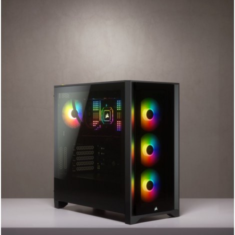 Corsair | Tempered Glass Mid-Tower ATX Case | iCUE 4000X RGB | Side window | Mid-Tower | Black | Power supply included No | ATX - 9